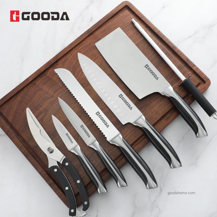 Ensemble de 7 couteaux de cuisine forgés avec manche en ABS