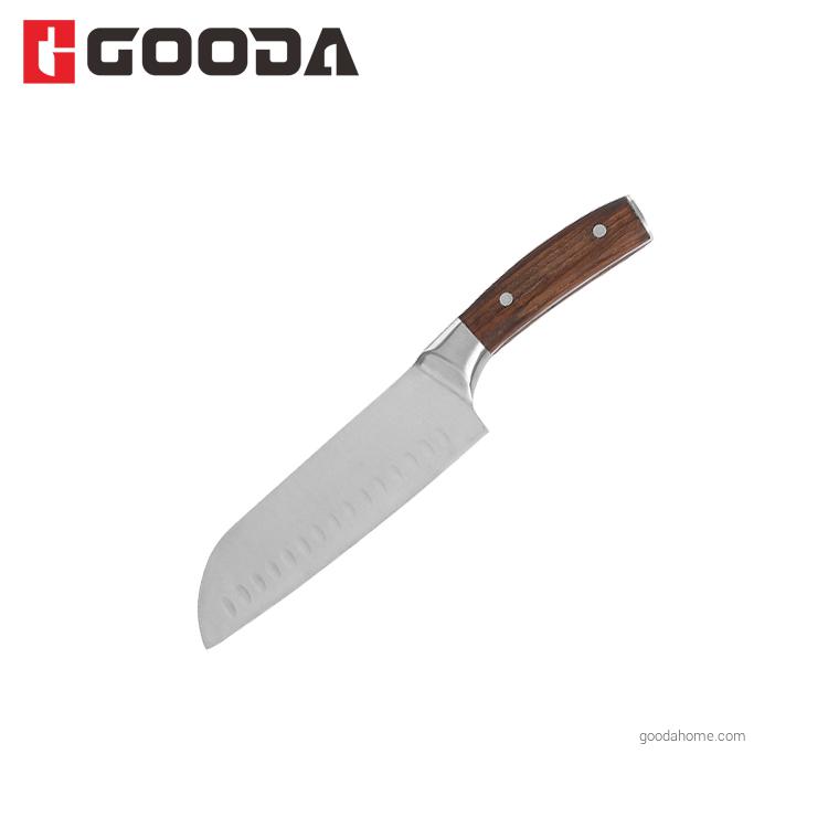 Ensemble de 7 couteaux de cuisine forgés avec manche en bois
